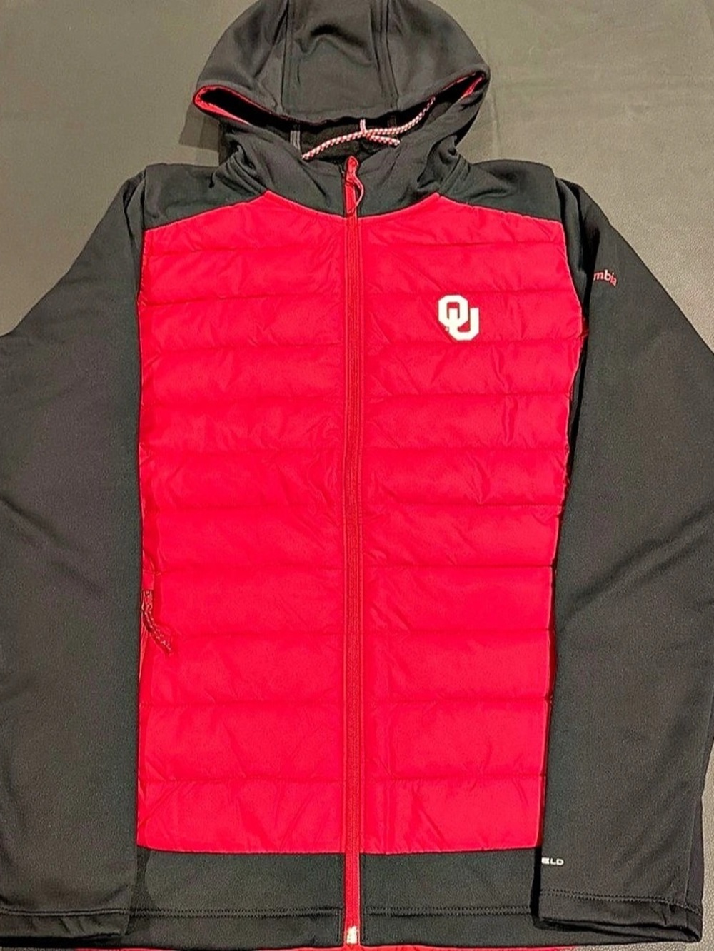 Columbia Oklahoma Sooners Out-Shield Hybrid Hoodie Full-Zip Men’s Size S New